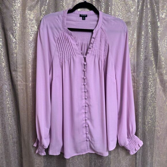 torrid Tops - Torrid Georgette Light Pink Smocked Blouson Sleeve Blouse Size 0 Large